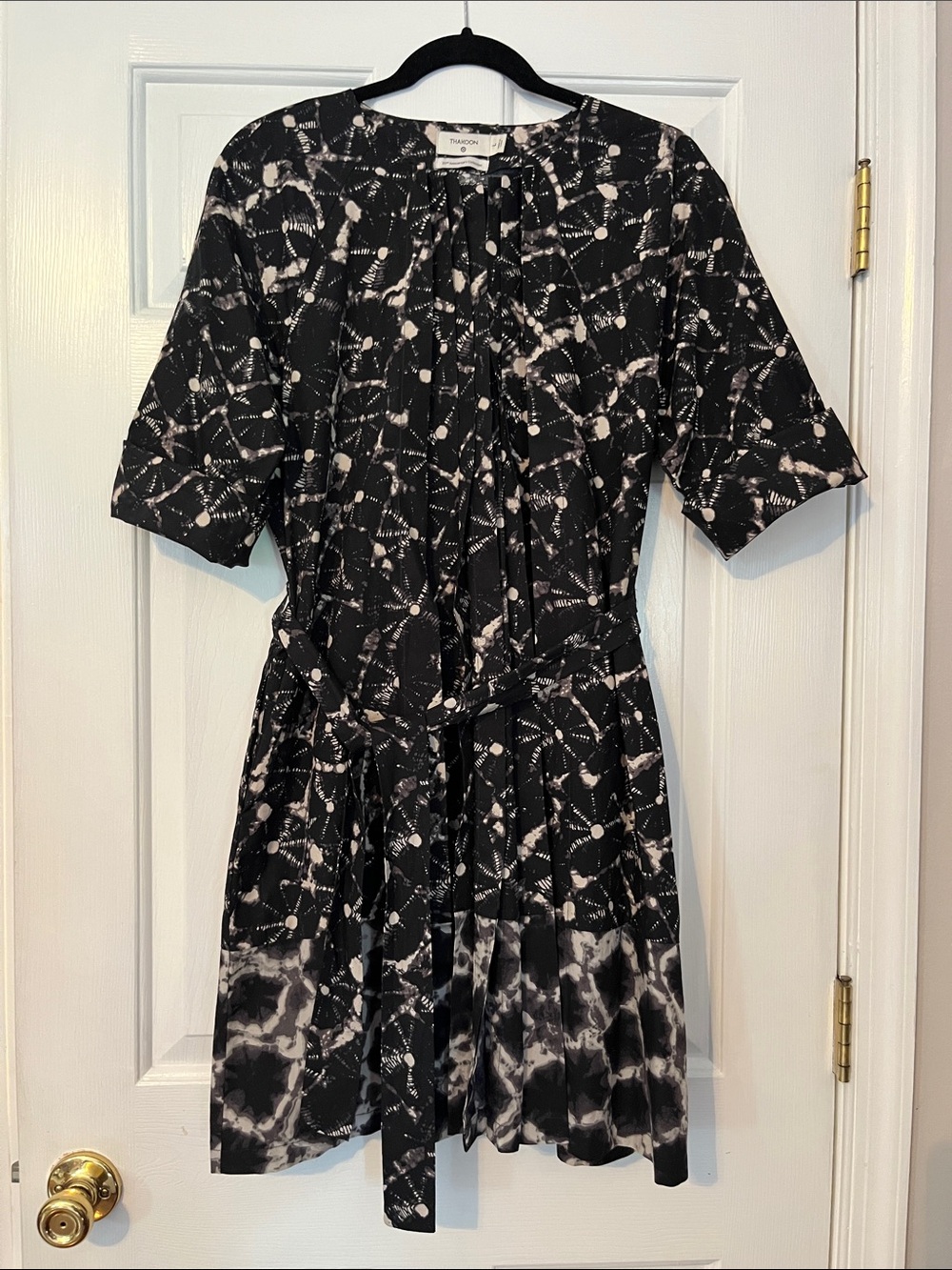 Thakoon x Target Black & Cream A-Line Tie-Dye Print Mini Dress